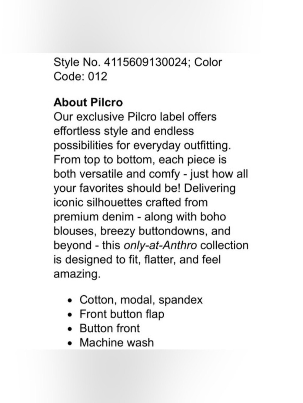 Anthropologie PILCRO Oversized Corduroy Blazer Jacket Coat Shacket Blue XS , NEW - Picture 4 of 7